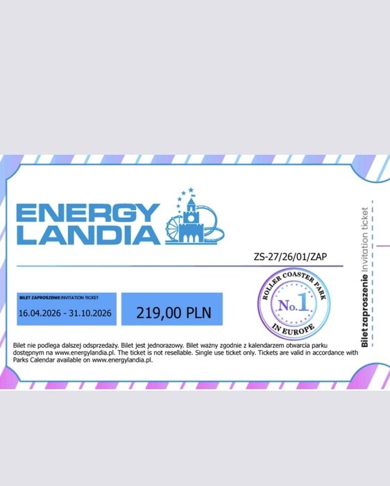 Bilety energylandia elektroniczne