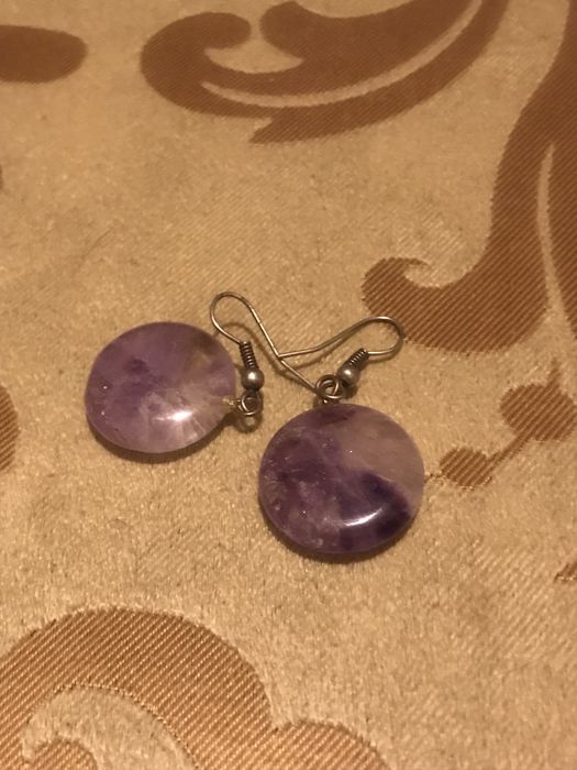 Серьги из натурального аметиста