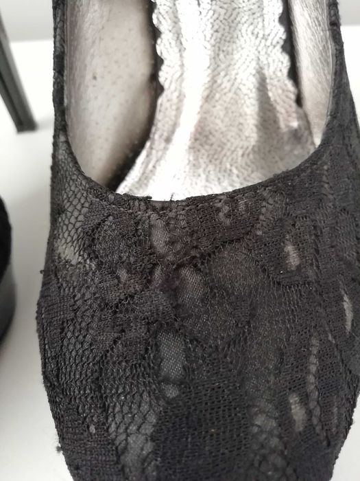 Buty czarne na wysokim obcasie rozmiar 37
