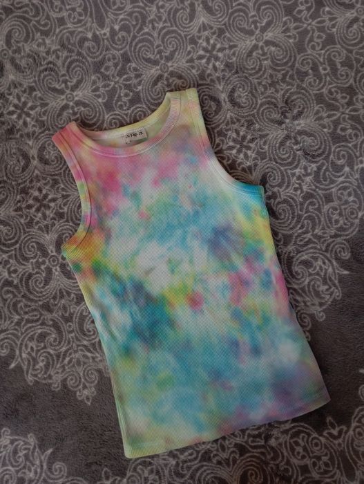 Майка в рубчик Тай дай 8-10р 134р варьонка