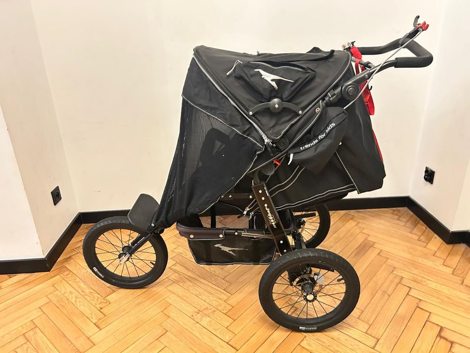 Wózek biegowy TFK joggster III komplet czarny. Od 0 do 5 lat