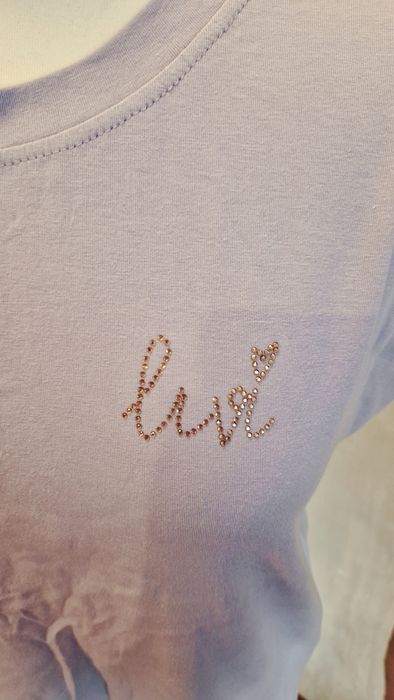 Damski tshirt z nadrukiem cekinki Luvi