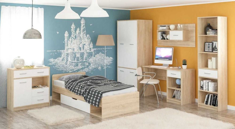 Новий комод Тіпс 4 ш дуб самоа/білий