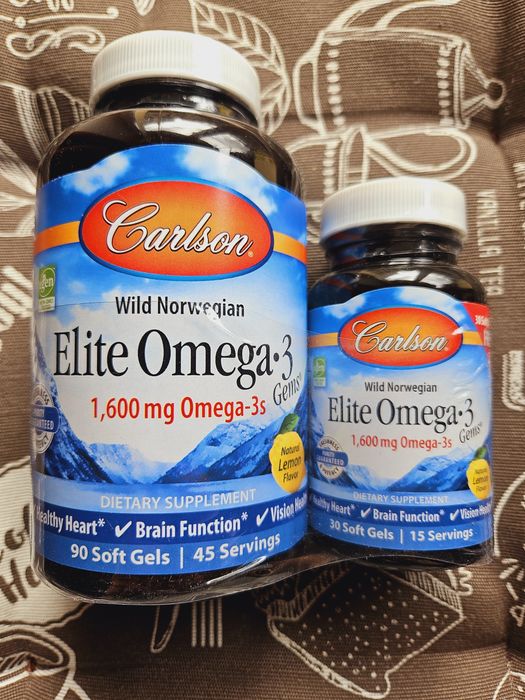 Carlson Elite Omega-3 концентрована еліт омега з вітаміном Д D і K