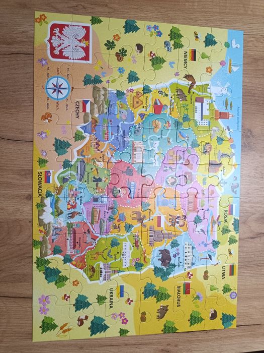 Puzzle edukacyjne Mapa Polski Trefl, wiek 4+, 54 części