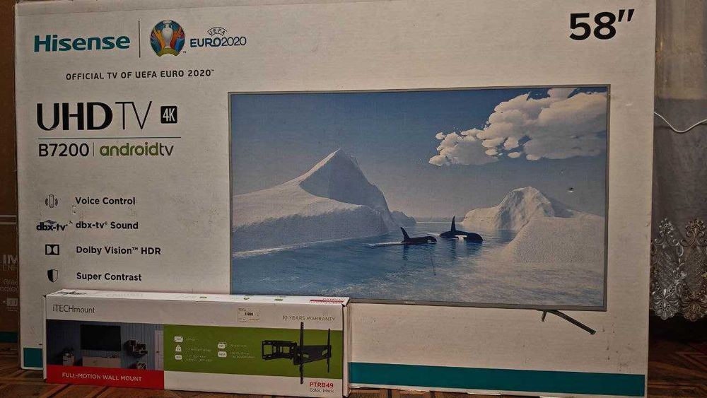 Hisense 58B7200UW + кріплення ITECH + HOMATICS 4K TV Stick