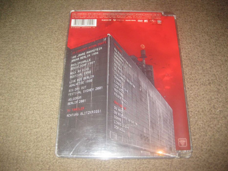DVD musical dos Rammstein "Lichtspielhaus" Caixa Jewel Case!