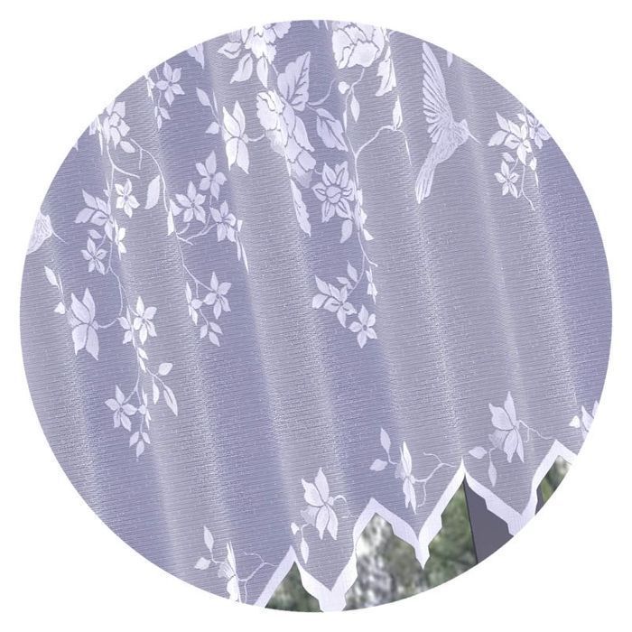 Firanka gotowa Buzz 300 x 150 cm biały żakard ptaki kwiaty Wisan WN403B 150