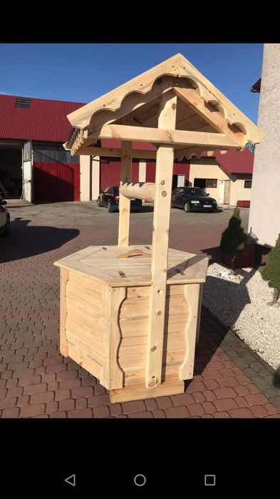 Studnia drewniana ogrodowa studzienka. Okazja. Producent