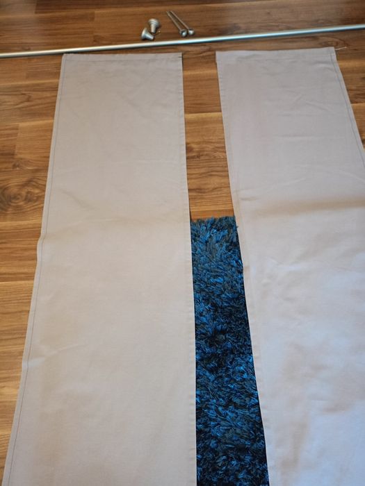 Zasłony szare 220x 45 z karniszem