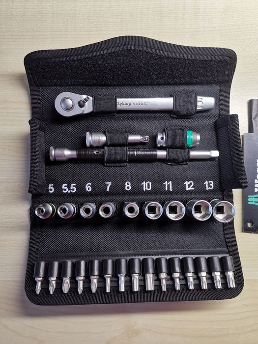 Grzechotka z nasadkami 1/4", zestaw 28-cz. Zyklop Metal Switch WERA