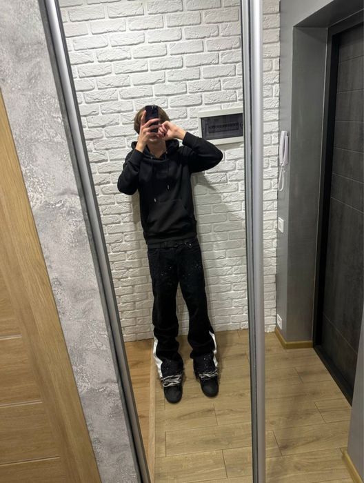 Джинсы ручной работы клеш, Flared custom/ Swag y2k sk8 drip drill