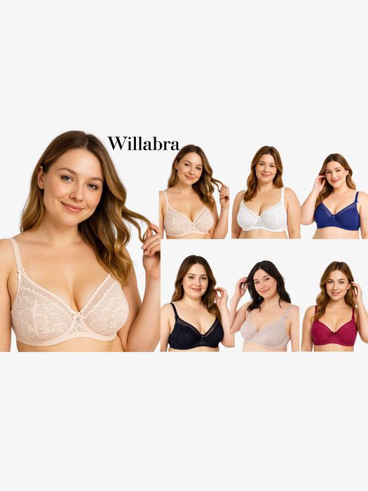 Biustonosze damskie Willabra z koronki - nowe, różne kolory i rozmiary