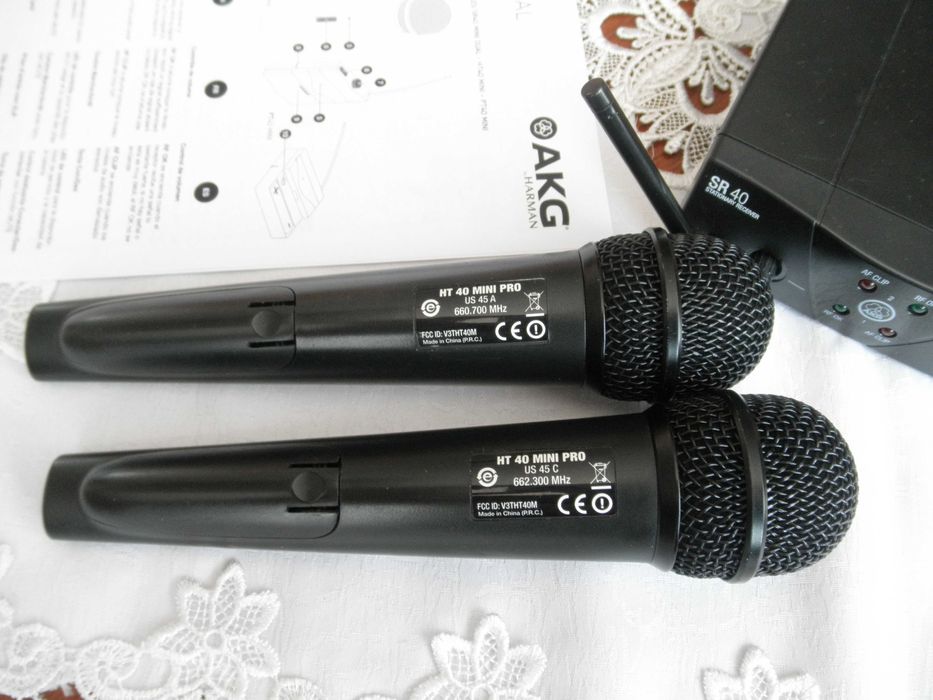Mikrofony bezprzewodowe AKG WMS 40 MINI 2 DUAL vocal set. Zestaw.