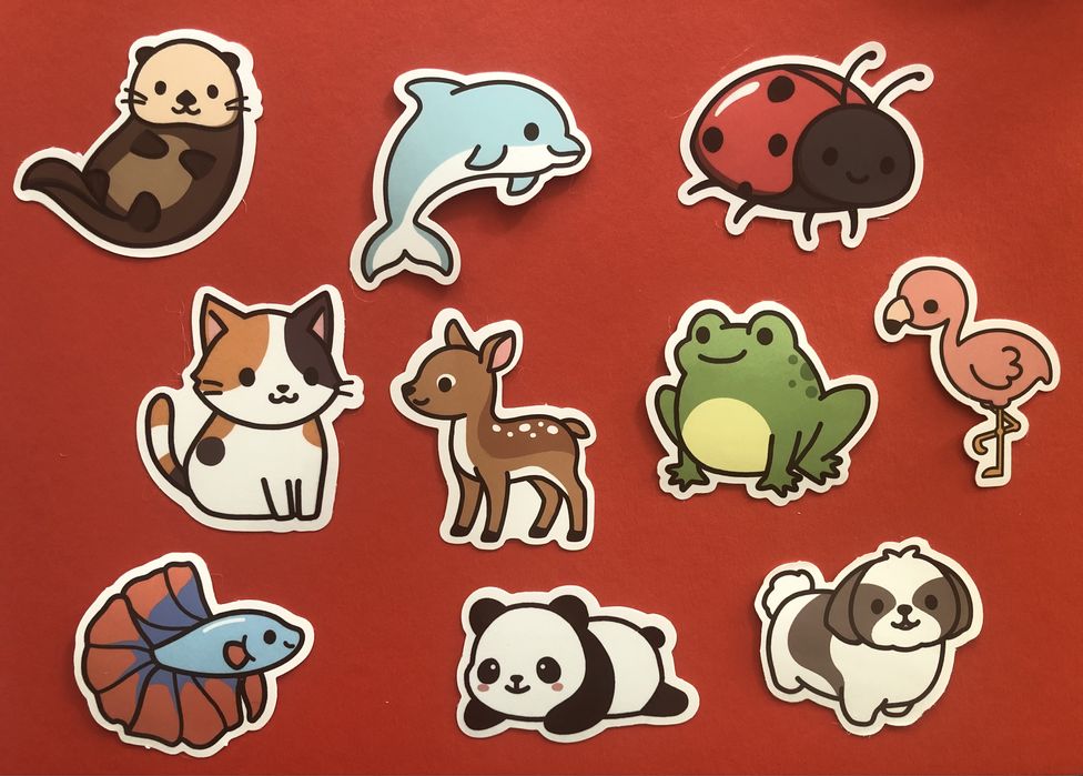 Naklejki zwierzątka- zestaw