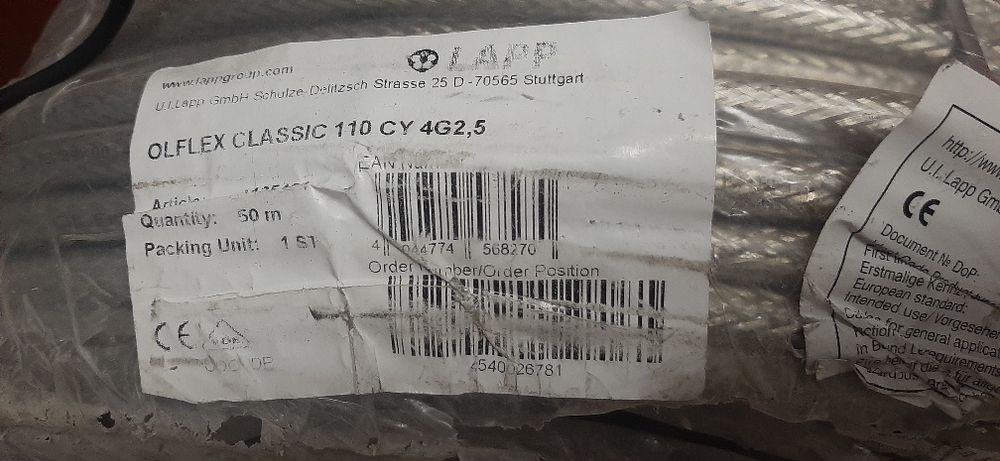 Кабель Lapp Olflex classic 110 CY 4G2,5