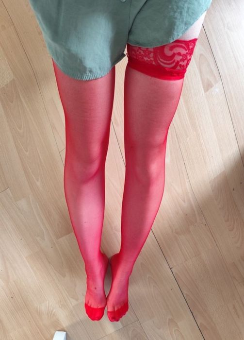 NOWE czerwone pończochy