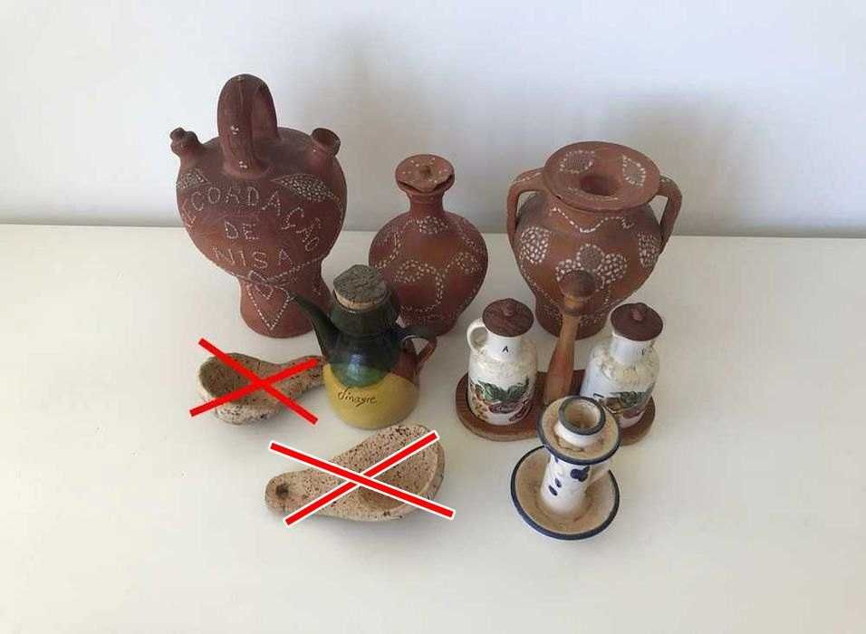 Artesanato Alentejano olaria Nisa galheteiro candelabro