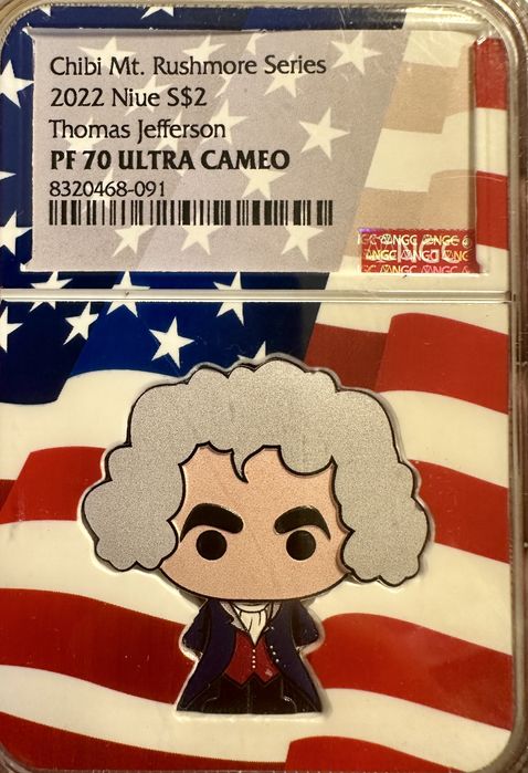 Монета Chibi $2 Президенты горы Рашмор 1 унция серебро