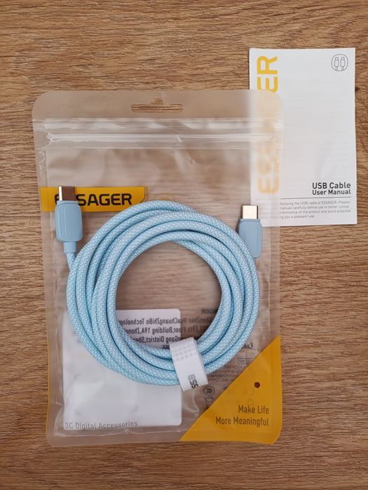 Якісний шнур живлення USB C до DC 5,5×2,1мм, швидка зарядка 140Вт