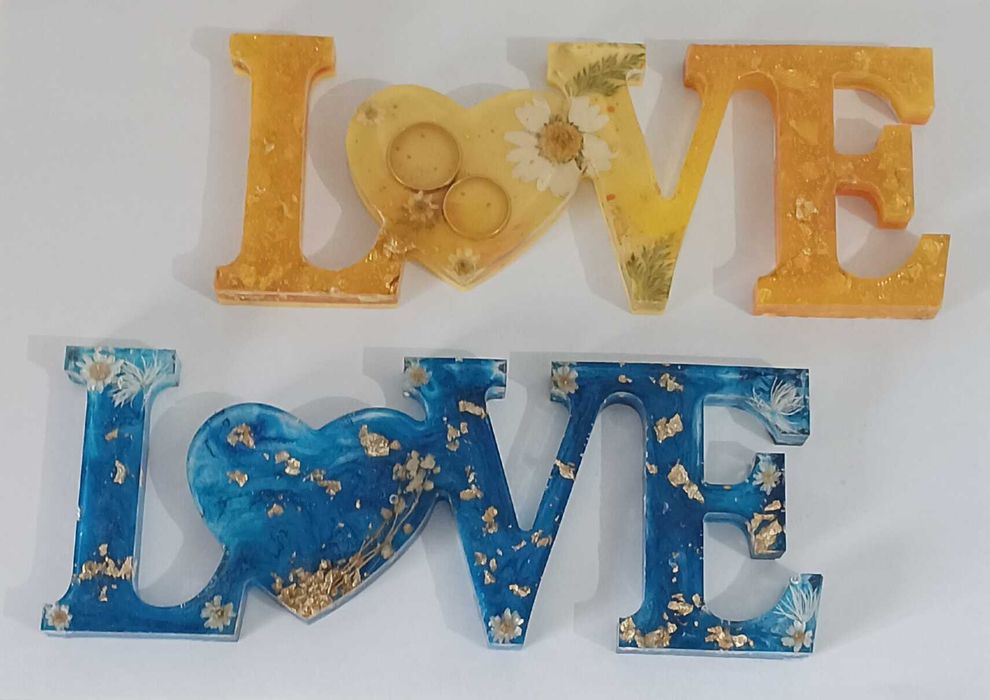 Artesanato em Resina Epóxi LOVE