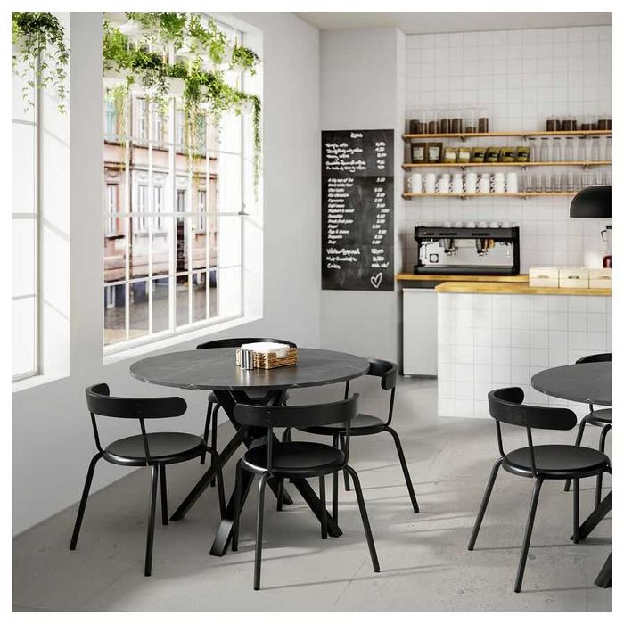 IKEA MARIEDAMM Stół, czarny imitacja marmuru, 105 cm