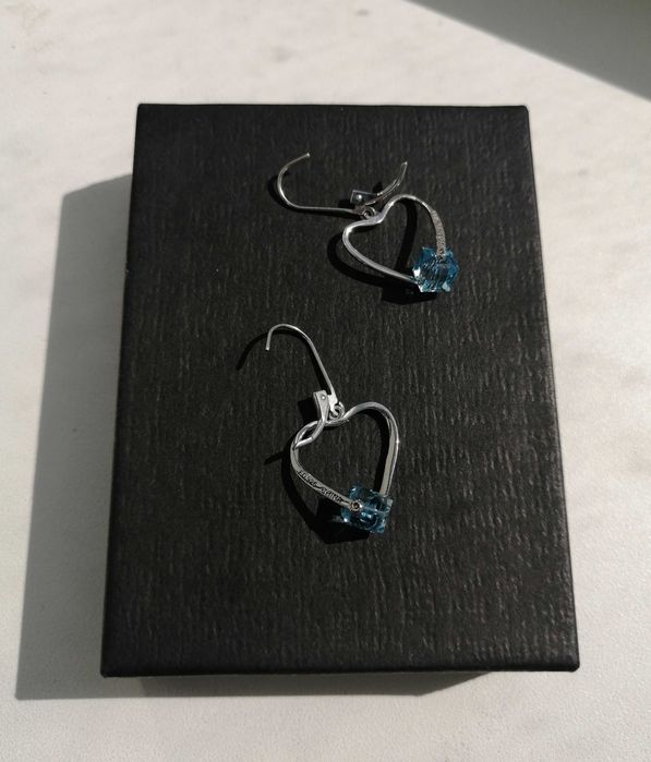 Сережки Ava Ro серце срібні з Swarovski (925 проба) Сережки серебряные