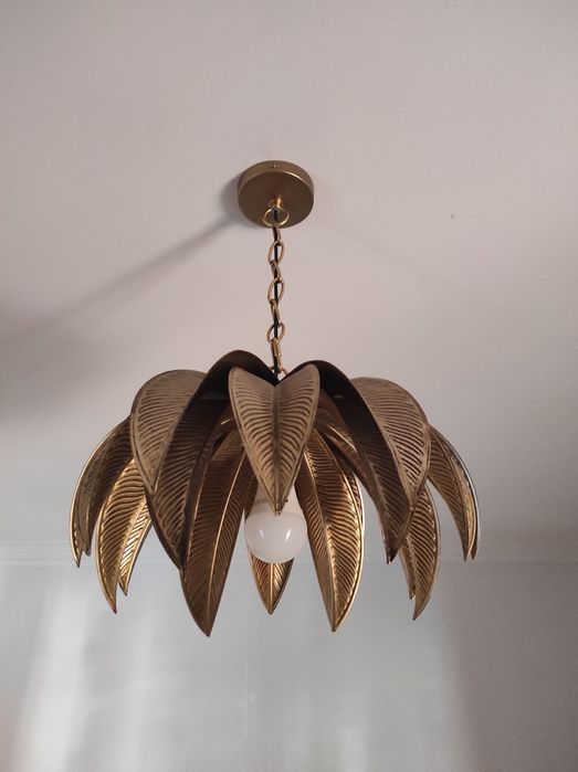 Candeeiro em latão dourado