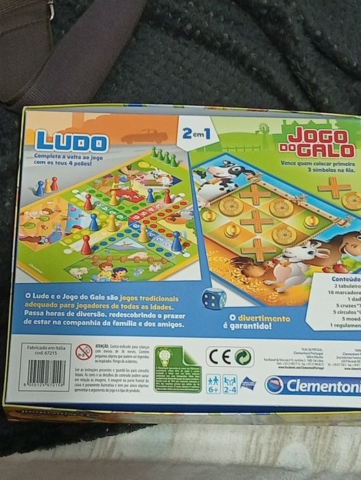 Jogo 2 em 1 Ludo e Jogo do Galo completo em caixa
