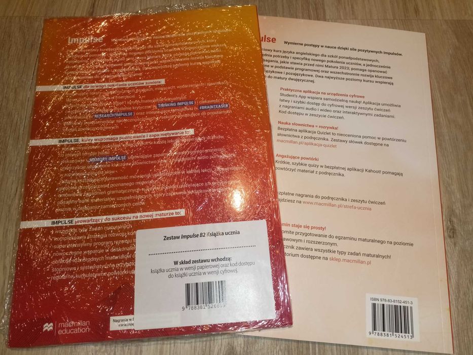 NOWY KOMPLET Impuls 4 angielski podręcznik i ćwiczenia