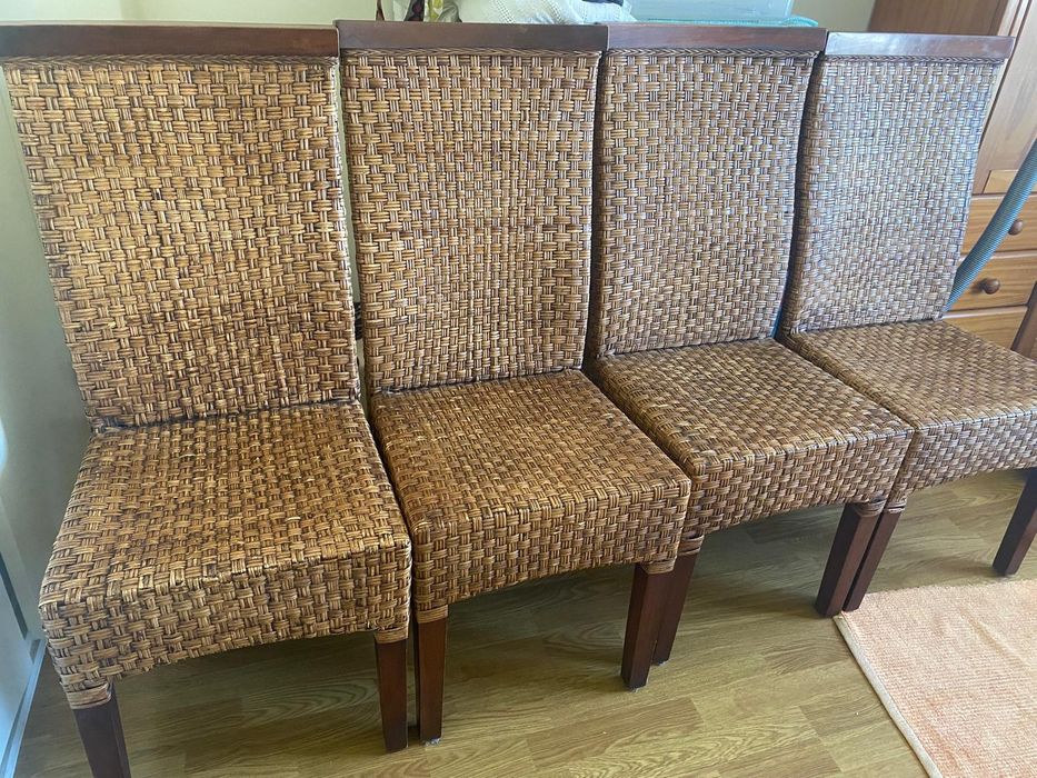 Conjunto 4 cadeiras verga e madeira