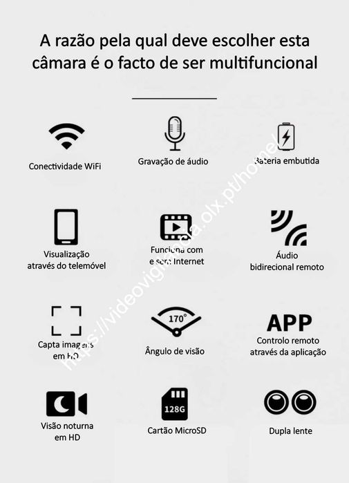 Micro Câmara ‼️ FullHD ‼️ WiFi ‼️ Deteção de Movimento