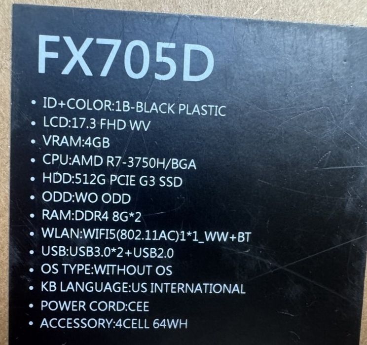 ASUS TUF Gaming FX705D