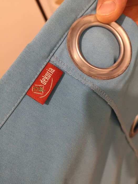 Zasłony dwie, Dekoria, nowe, turkusowe na kółkach, 130x278 cm