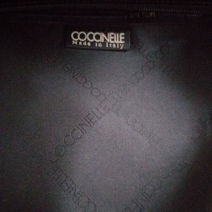 Coccinelle oryginalna skóra naturalna lakierowana skórzana torebka shopper czarna