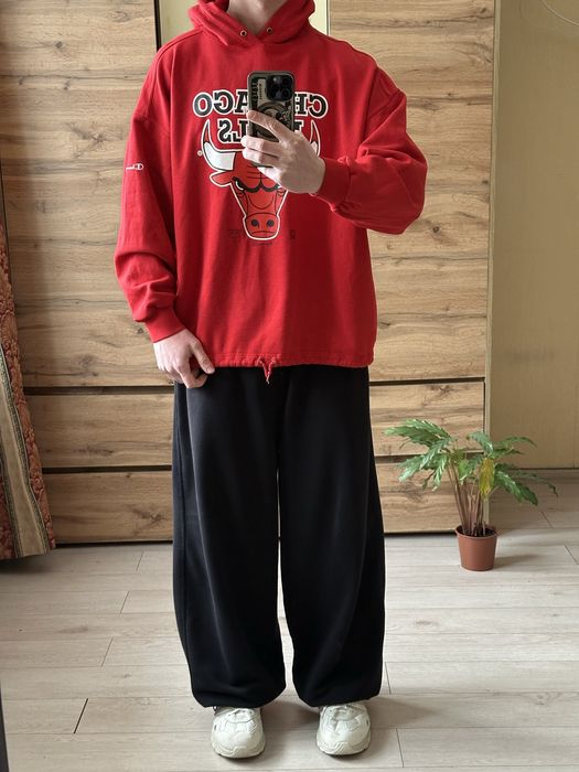 Худі кофта з капюшоном червона оверсайз Chicago Bulls Champion XXL