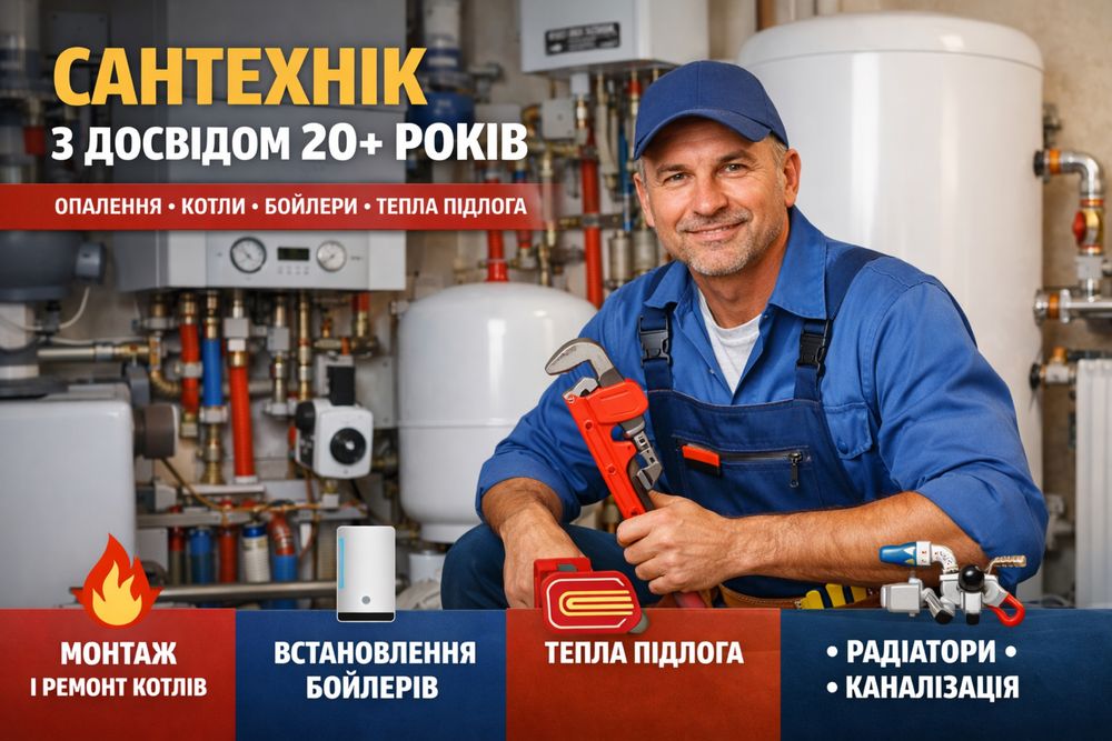 Сантехнічні роботи, котли, бойлери — сантехнік з досвідом