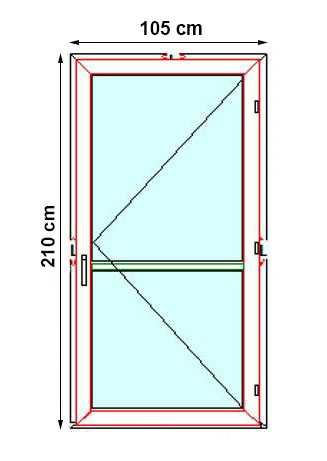 Drzwi zewnętrzne PCV 105x210 białe RÓŻNE ROZMIARY OD RĘKI transport