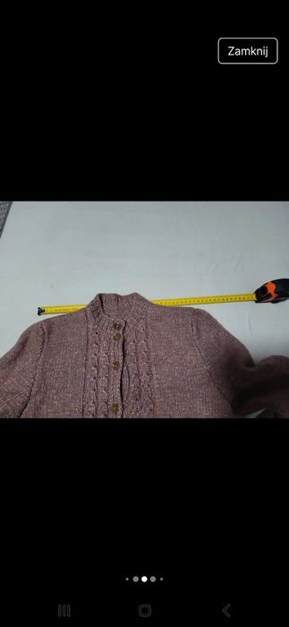 Vintage sweter robiony na drutach