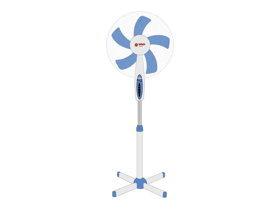 Вентилятор підлоговий BITEK 16″ (40см) 100Вт 5 пласт. лоп.