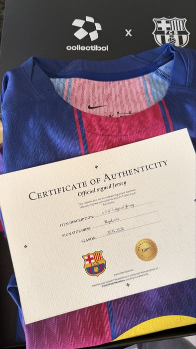 Camisola Raphinha Barcelona ver Jogador DRI-FIT Autografada nova