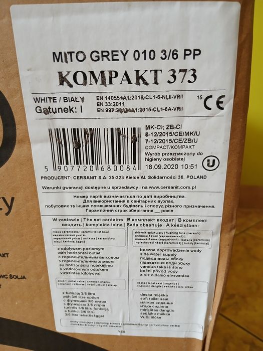 Kompakt WC 373 MITO GREY 010 3/6 PP