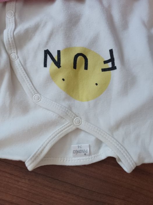 Grube spodenki + kopertowe body r.4 tweetty pinokio