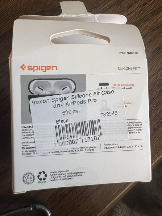 Силіконовий чохол чехол airpods pro Spigen новий