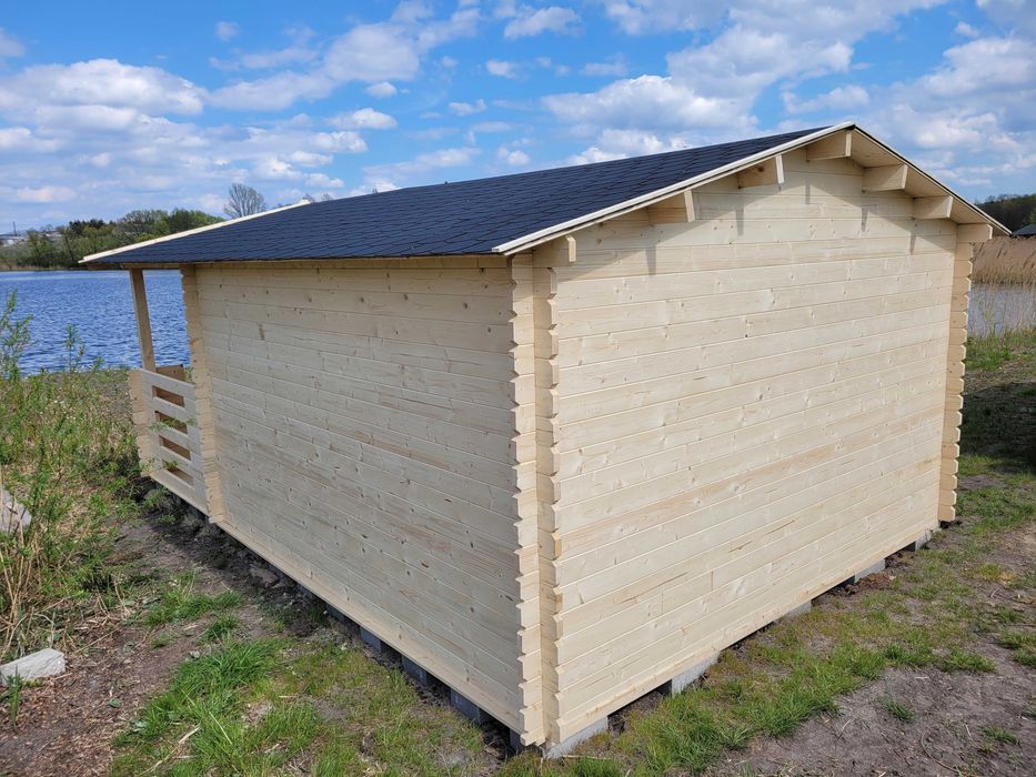 Od RĘKI masywny DREWNIANY domek letniskowy+TARAS*6mx4m*24 m2*ściany 34