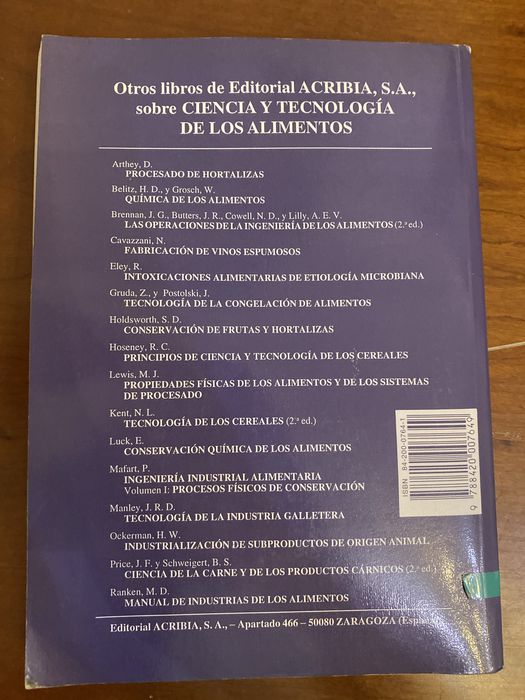 Livro em Espanhol - Procesado térmico y envasado de los alimentos