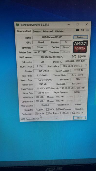 AMD Radeon R5 430 Graphics Card, 2 GB64585334739073123