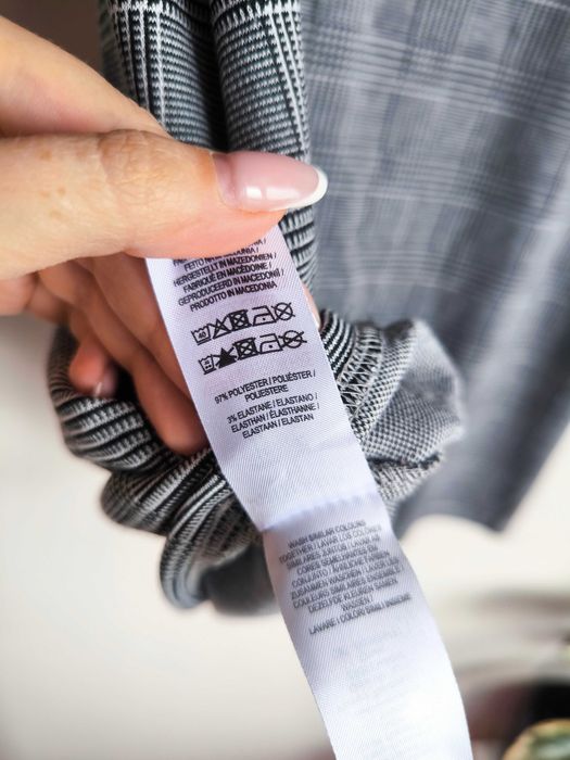 Elegancka, szara sukienka w kratę marki Primark 42/XL