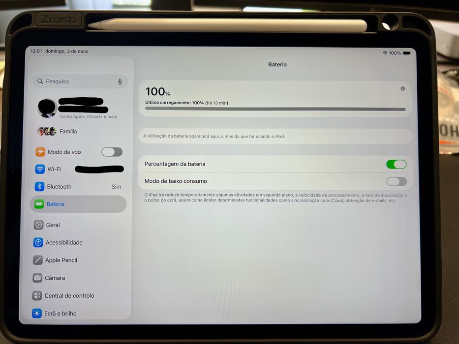 iPad Pro de 11" (mod. A1980) com caneta e capa, tudo em estado impecável