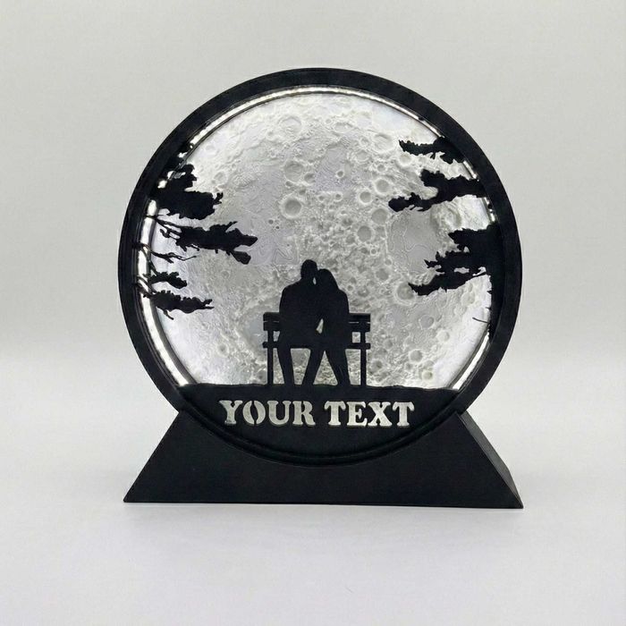 Lampka Walentynkowa LED 3D - TWÓJ NAPIS - Rękodzieło RGB 17cm